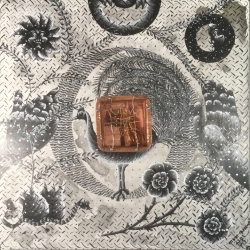 Reliquary Series: Night Presence, 2019, 12" x 12", mixed media (acrylic on panel with copper inset and relic)