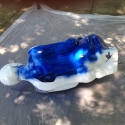 blue Krylon applied to part of the form